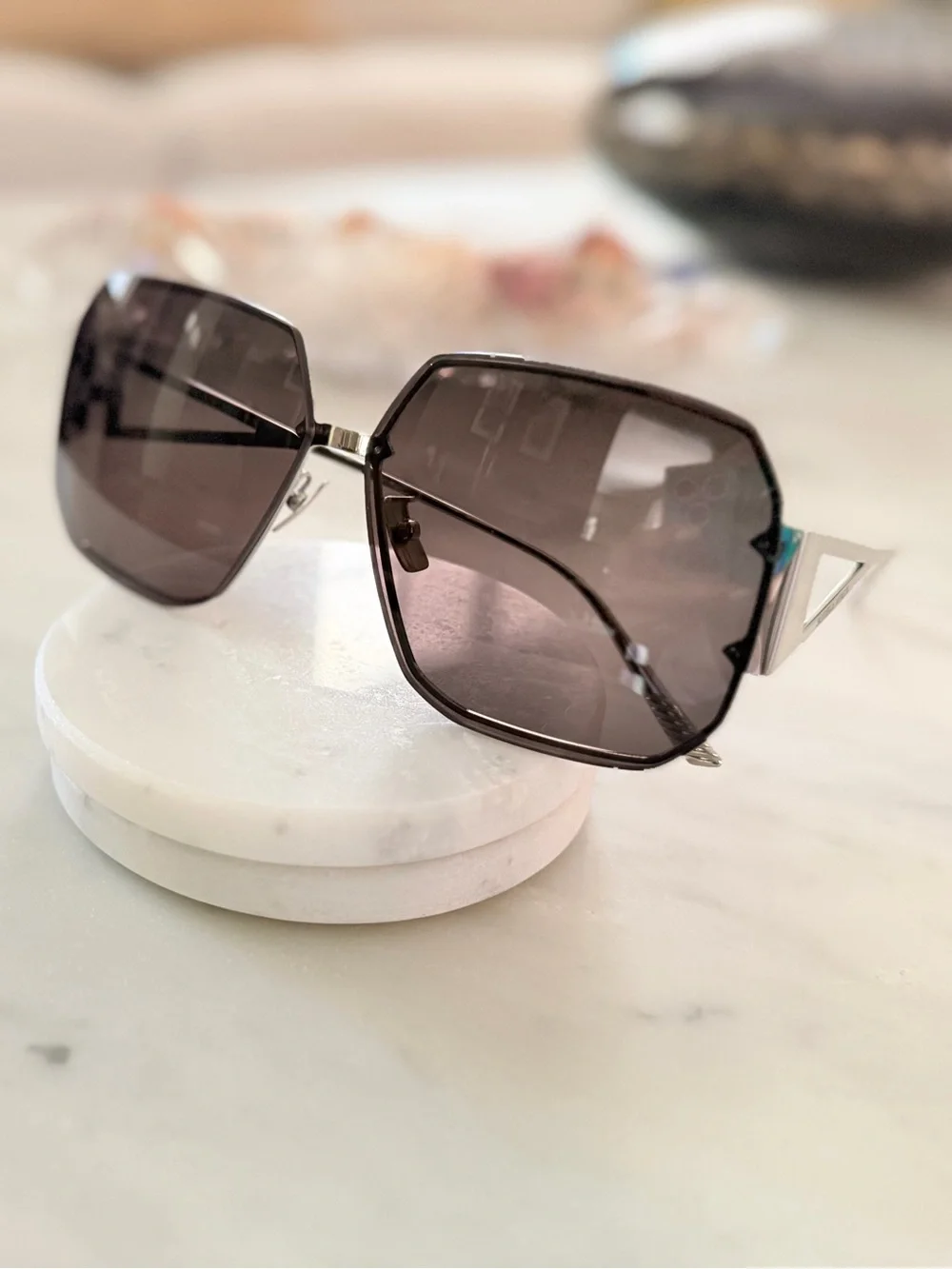 Bottega Veneta Brown Gradient Aviator Sunglasses